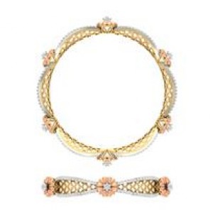 Beautifully Crafted Diamond Bangles in 18k gold with Certified Diamonds - BGJ10502W